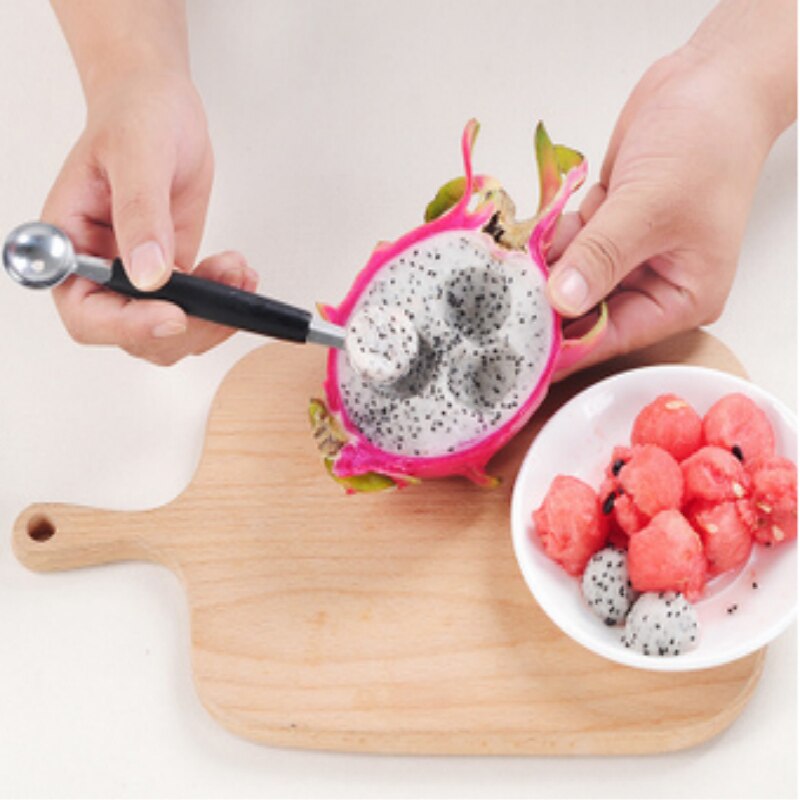1Pc Huishoudelijke Rvs Double-End Melon Ijs Baller Scoop Fruit Lepel Keuken Gadgets