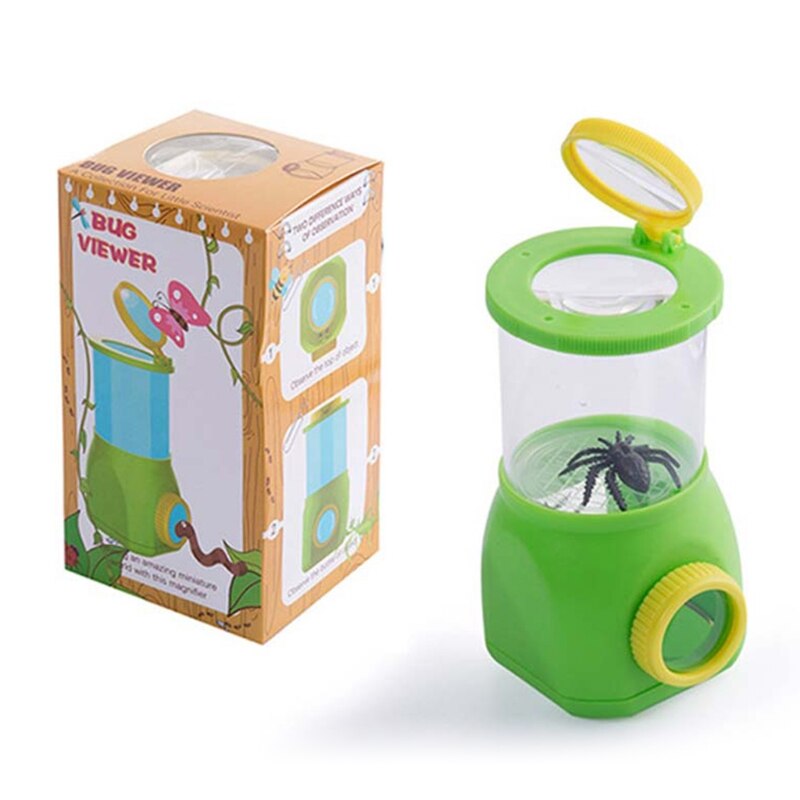 Kinderen Outdoor Flip Deksel Twee-weg Vergrootglas Insect Observatie Cup