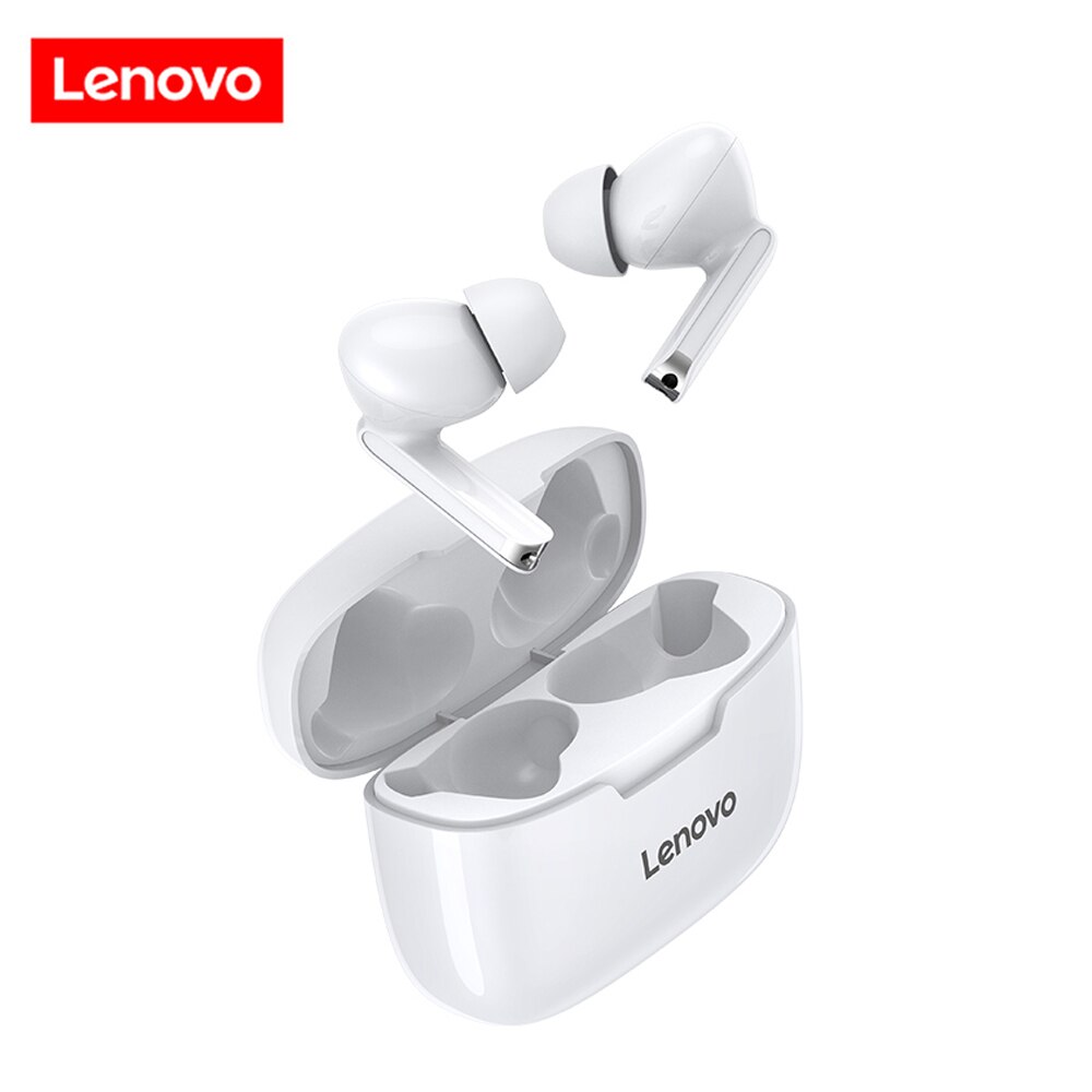 Lenovo TWS Earbuds Bluetooth 5.0 Wireless Earphone LP1/LP1S/LP2/X9/XT90/X18 Noise Cancelling with Mic Sport Earphones: XT90 white