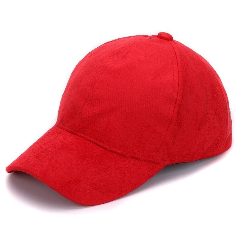 Suede baseball caps outdoor blank sport cap and hat for men and women: Red