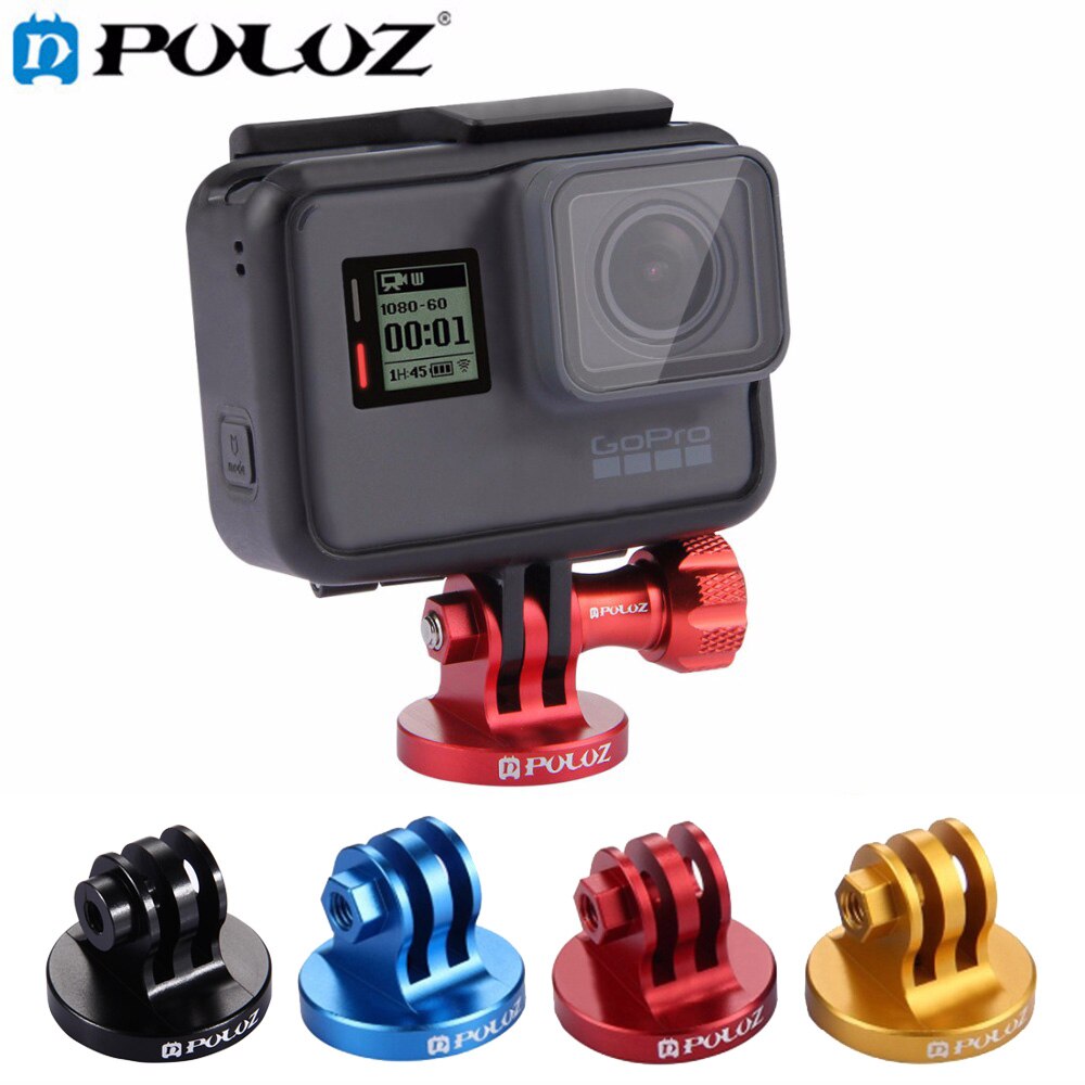 PULUZ 1/4 pouce vis trou trépied montage CNC adaptateur pour GoPro HERO/HERO7/6/5/5 Session/4/3/2/1/Xiaoyi/DJI OSMO caméra d'action