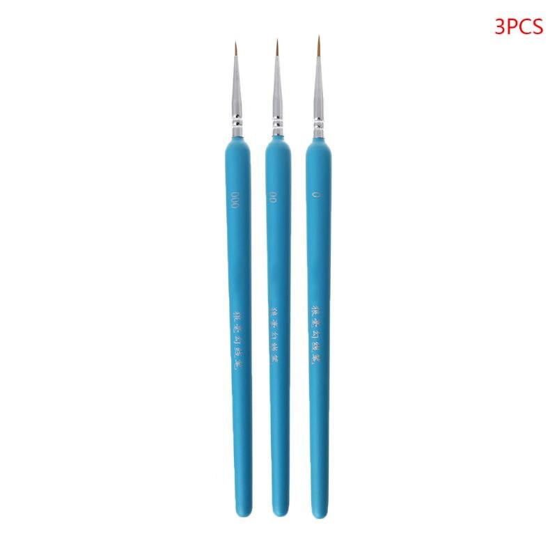 3/10Pcs Professionele Hand Geschilderd Haak Lijn Pen Fijne Tip Aquarel Olieverf: Light Blue-A