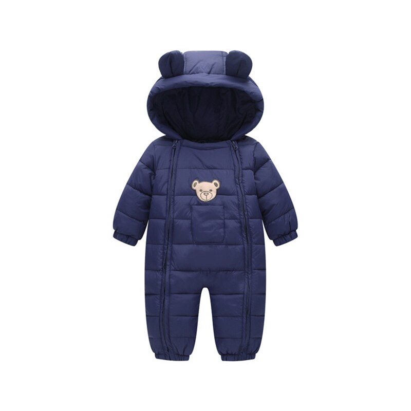 freundlicher Unten Jacke Baby Strampler Herbst Winter Jungen Overall Mädchen Kleidung Niedliche Bären Ohren Kleinkind zur Seite fahren freundlicher Insgesamt