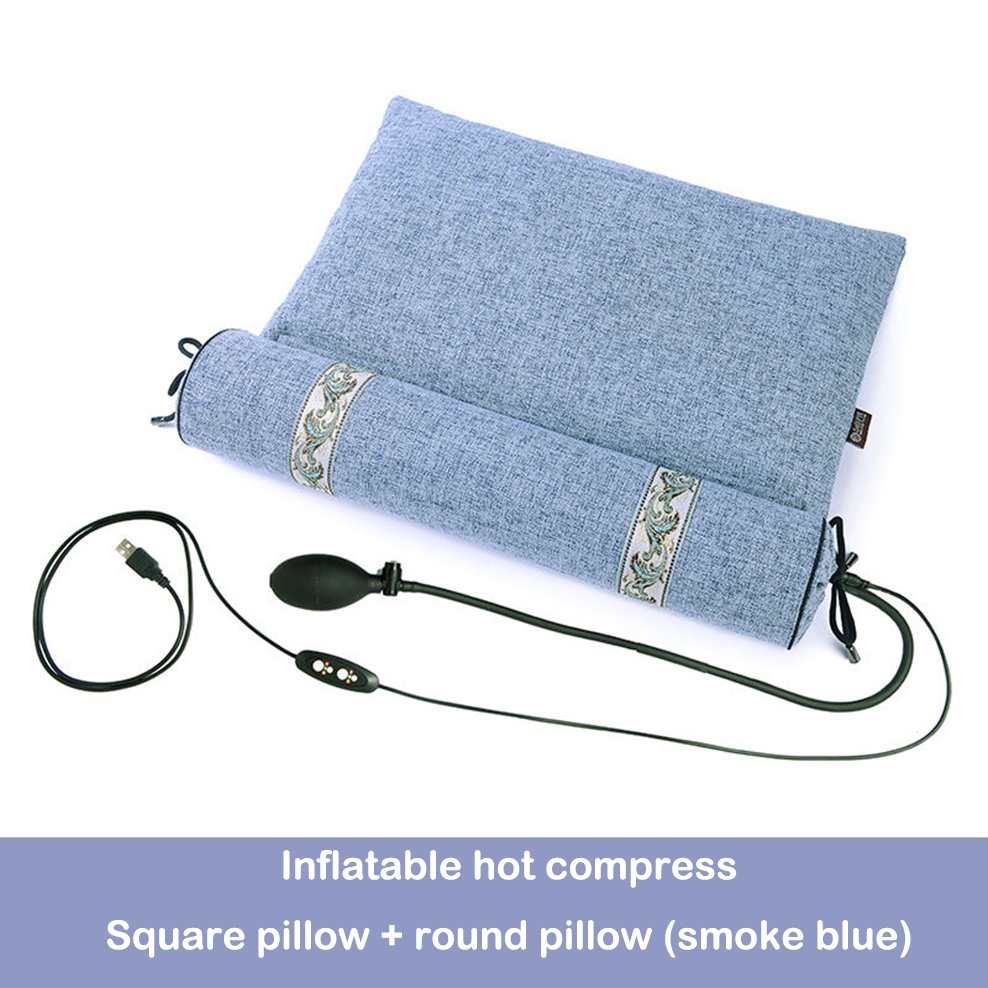 Buckwheat Cervical Pillow Orthopedic Recommendation Cervical Spine Traction Chinese Herbal Medicine Compress Neck Pillow: Herbs-blue