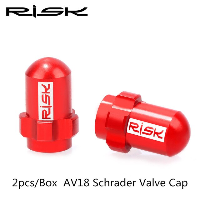 RISCHIO Leggero In Lega di Alluminio MTB Della Bici Della Strada Della Bicicletta Ugello del Gas Pneumatico Caps FV AV Presta Schrader Valvola Della Polvere Della Protezione Della Copertura 2 pz/scatola: Schrader Valve Red