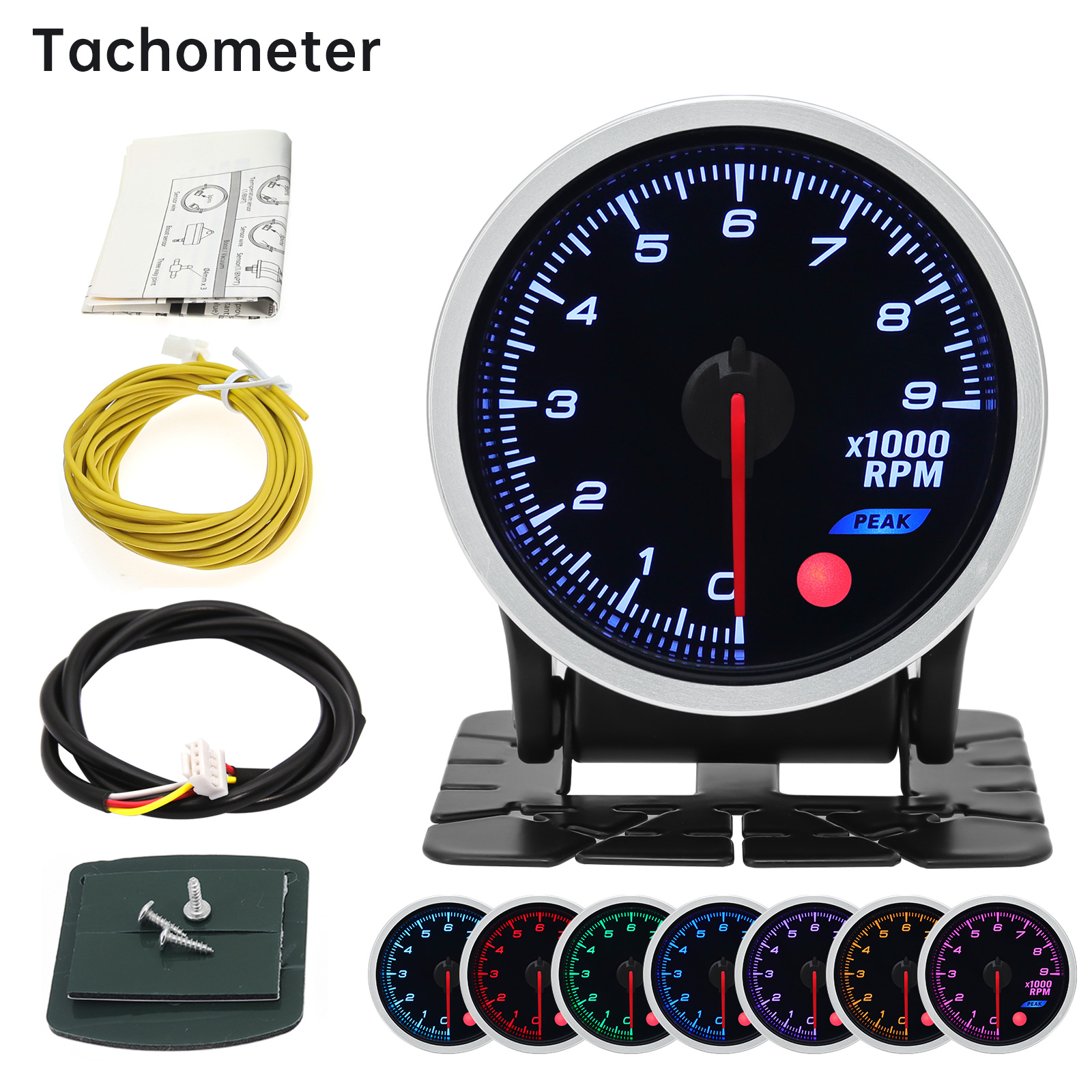 52mm 8 Colors Car Gauge Oil Pressure Bar PSI Water Temp Oil Temp EGT Exhaust Temp Turbo Boost Tachometer Fuel Level Gauge Meter: Orange