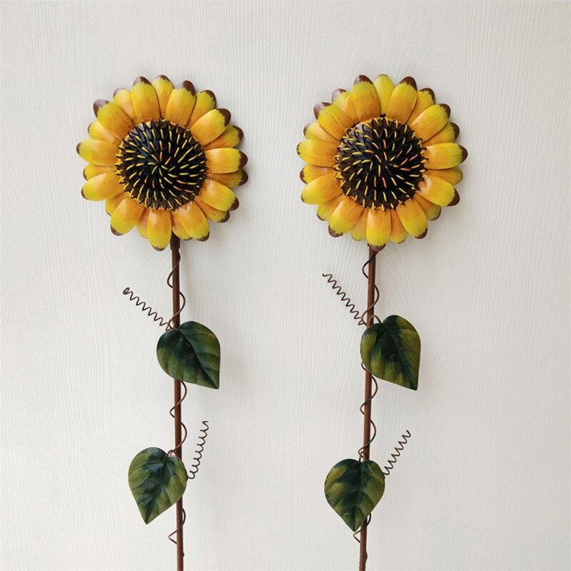 Metallo dell'annata di Girasole Giardino Palo di Metallo Giardino Prato Iarda terrazza Decorazione della parete di Girasole Decorazione interno all'aperto