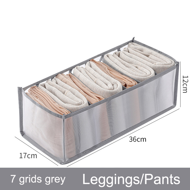 Wandschrank organizer für socken hause getrennt unterwäsche lagerung Kasten 7 Gitter Jeans bh veranstalter faltbare schublade organizer Schlafsaal: Silber