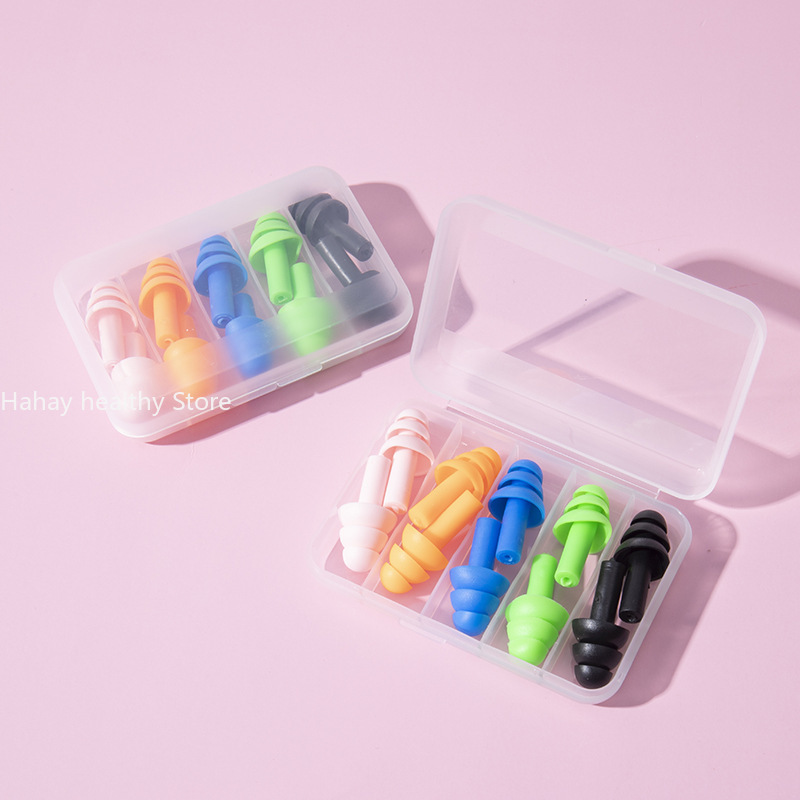 이 Tapones para los oídos para dormir y roncar, 10 Uds., aislamiento acústico, tapones para los oídos de silicona impermeables, tapones para los oídos antiruido para dormir