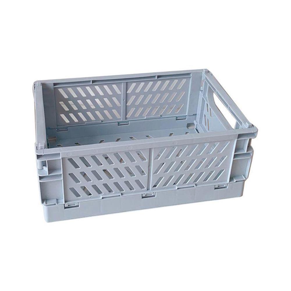 Foldable plastic pen case Makeup Cosmetic Storage Box Holder Pencil Case Foldable Desktop Sundries Basket Storage Pen Brush U1D9: BLUE