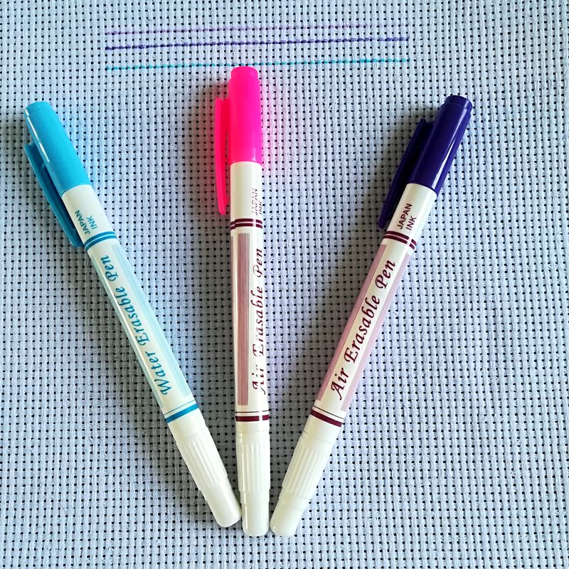 Rotulador textil de doble cara, rotulador borrable de agua, color rosa, bolígrafo neumático borrable púrpura, marcadores para tela, accesorios de costura