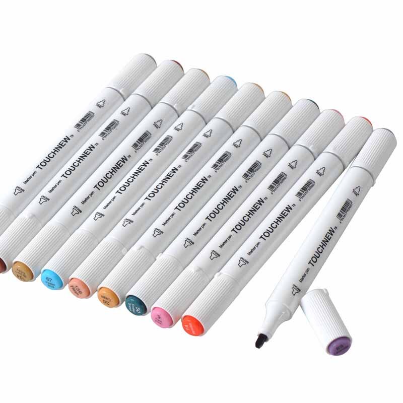 TOUCHNEW – marqueurs à l'alcool 30/40/60/80/108 couleurs, à double tête, stylo à encre pour croquis d'artiste, pour fournitures d'art Manga d'animation