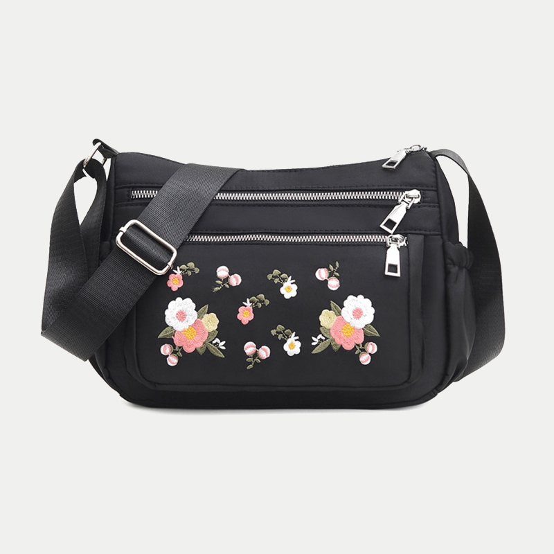 Casual Waterproof Oxford Shoulder Bags For Women Mother Crossbody Embroidered Handbag Purse Female Messenger Bag
