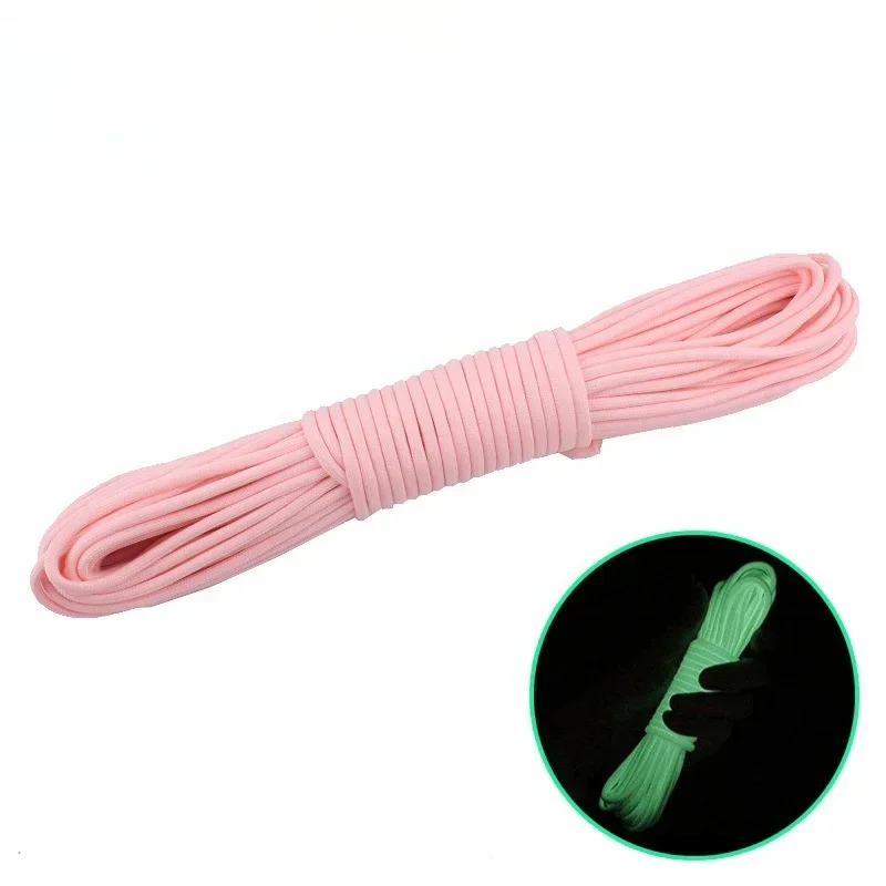 10M Paracord 550 Camping Survival Glow Touw Lanyard Edc Gloeiende Parachute 9 Deelt Outdoor Koord Accessoires Klimmen Wandelen: Zilver