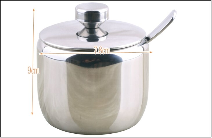 304 stainless steel spice jar sauce pot salt sugar bowl kitchen utensils supplies Seasoning box caster
