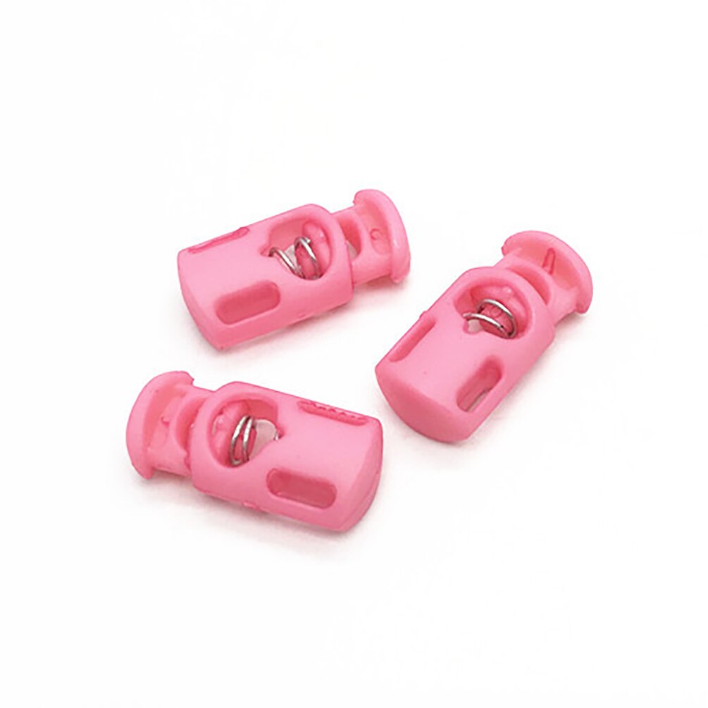 50Pcs Candy Colors Cord Lock Single Hole Drawstring Spring Cord Stopper For Paracord Garment Shoelace Rope Parts: pink 