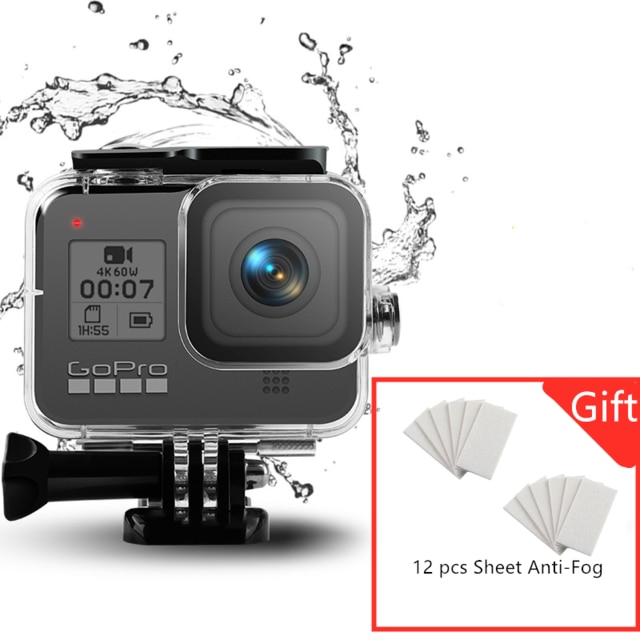 60m vedenalaista vedenpitävää koteloa gopro herolle 8 mustaa toimintakameraa suojakotelon kannen kuorikehys gopro 8 -lisävarusteelle: Paketti 1