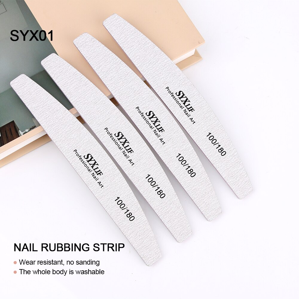 Syx 5Pcs Set Zand Nagelvijlen 100 180 Bulk Professionals Nail Art Schuren Files Manicure Gereedschap Nail accessoires