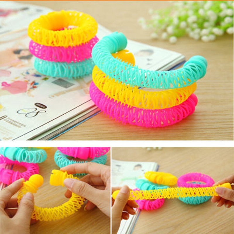 8/16 st hårstyling munkar hårstyling roller frisyr plast mjuk papiljotter spiral lockar rollers flickor gör det själv håraccessoarer