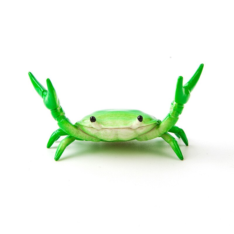 1PCS Japanese Cute Crab Pen Holder Lovely Weightlifting Crabs Penholder Bracket Storage Rack Funny Stationery: Green