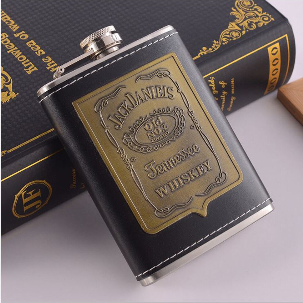 8OZ Small Hip Flask Russian Stainless Steel Hip Flask Outdoor Portable High-End Wine Bottle Metal Hip Flask Set: Single hip flask 03