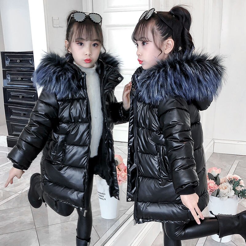 Kinderen Donsjack Kinderen Winter Jas Meisjes Grote Fur Hooded Parka Dikke Jassen Warm Bovenkleding Voor Koude Winter -30 graden