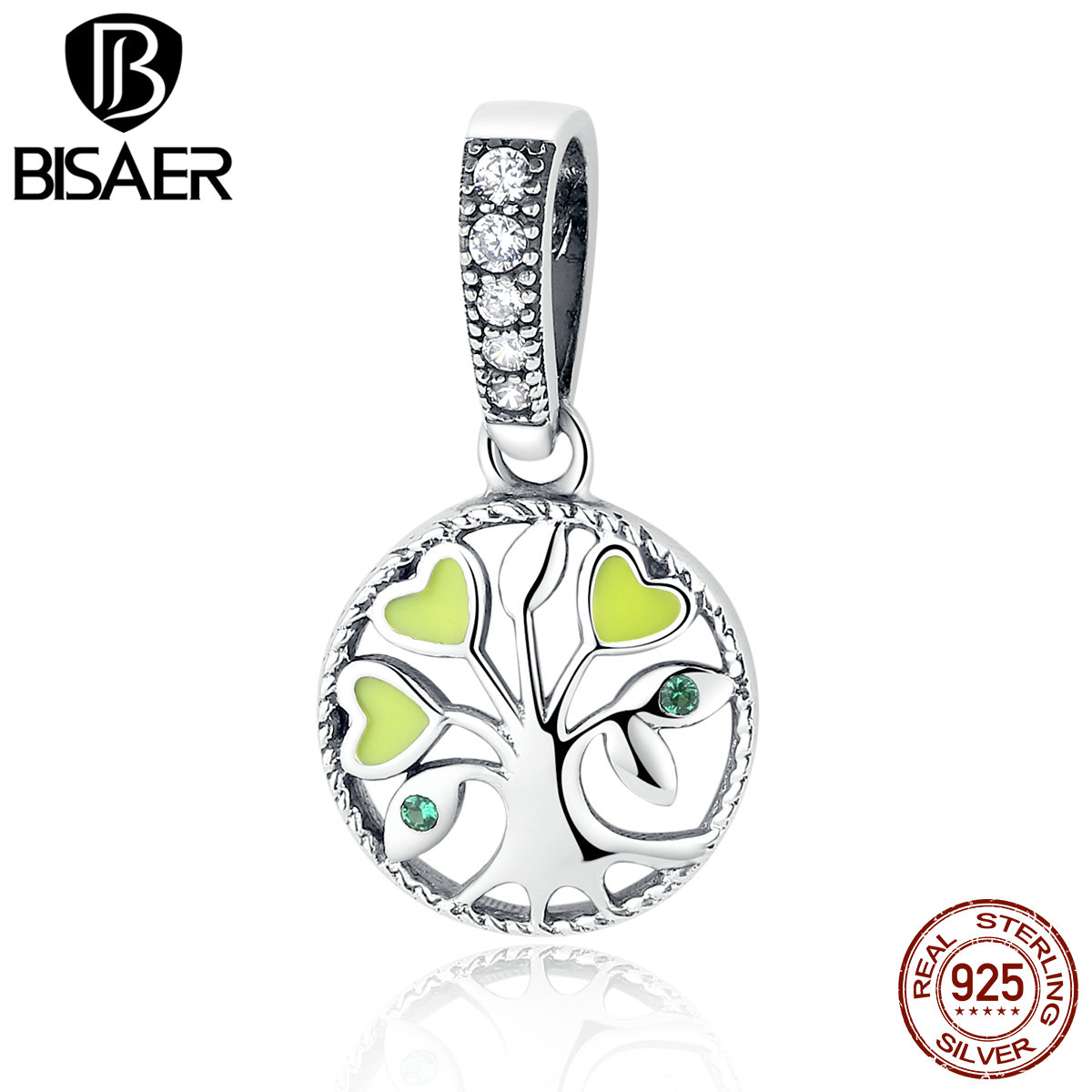 Echtes 925 Sterling Silber Familie Für Immer Baum des Lebens Silber Baumeln Anhänger Charme passen Original Pfanne Charme Armbinde Schmuck