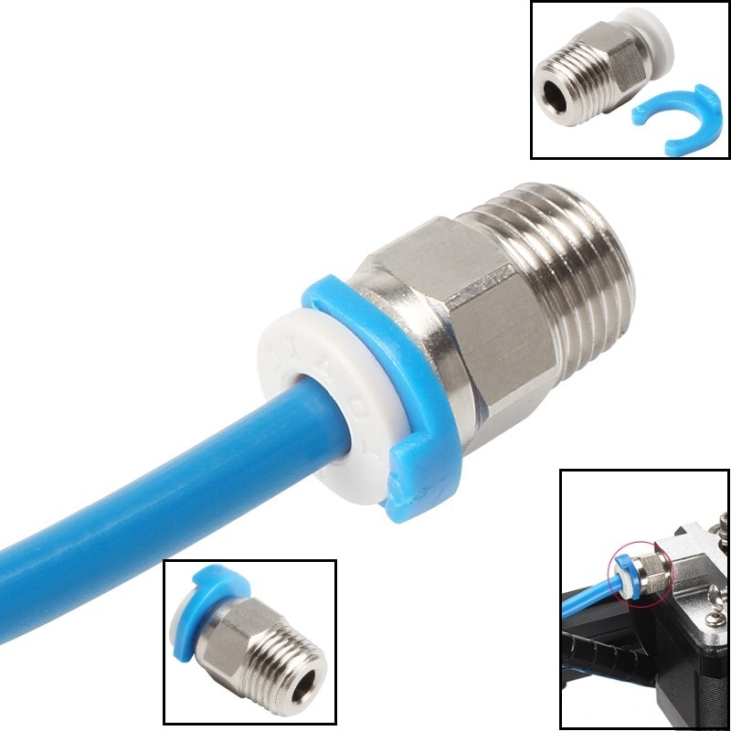 Connecteur pneumatique PC MEGA 4/6mm, pièces d'imprimante 3D à distance, Tube Air raccord rapide, coupleur de tuyau pour l'alimentation du filament 1.75/3mm 10 pièces