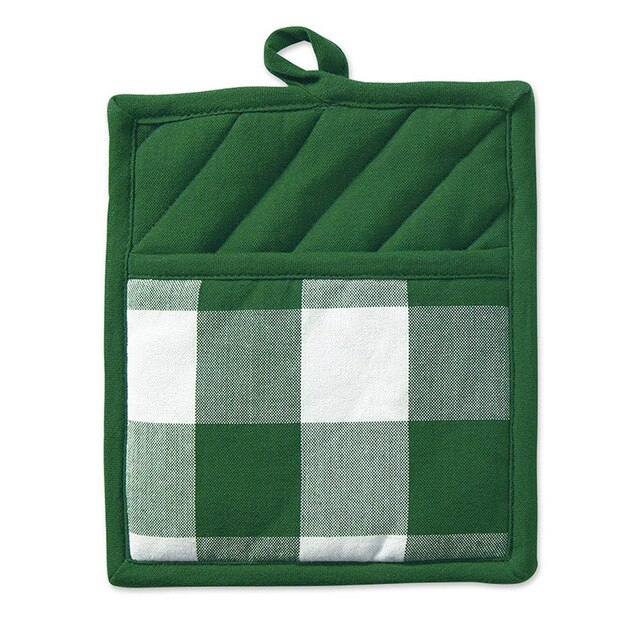2 Pack Buffalo Check Pot Holders Cotton Potholders Buffalo Plaid Cloth Gloves Pocket Set Kitchen Collection Check Plaid Set: 2