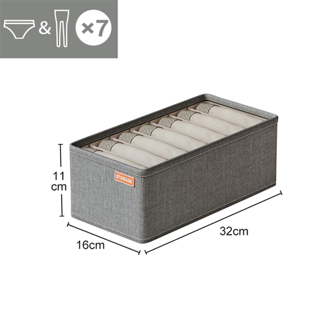 Cabinet Drawer Organizer Underwear Socks Clothing Storage Box Wardrobe Organizer Clothes Pants Bra Socks Storage Organizers: Light Grey