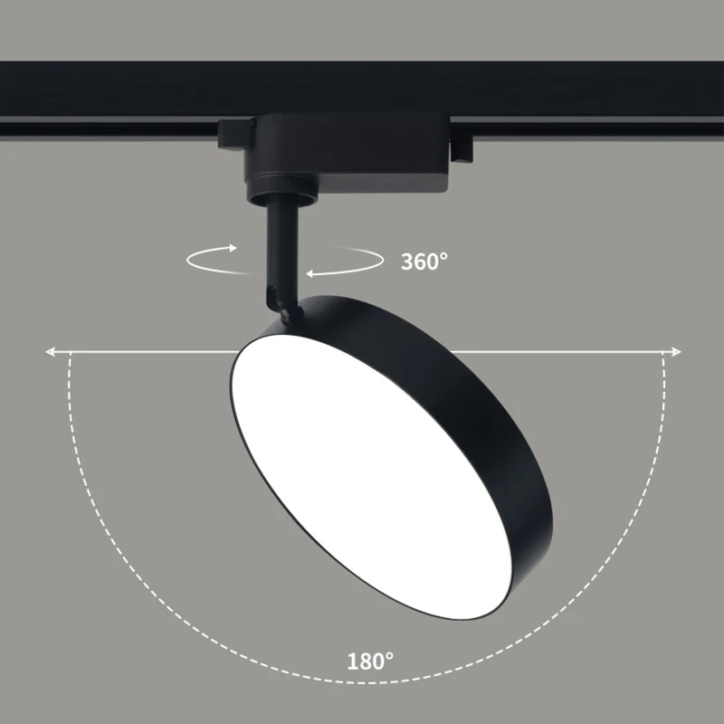 2 fili Set LED Track Light AC220V-240V 12w 18W 24W Alluminio nero Track Illuminazione Rail Spot Led per la cucina domestica Negozio di abbigliamento