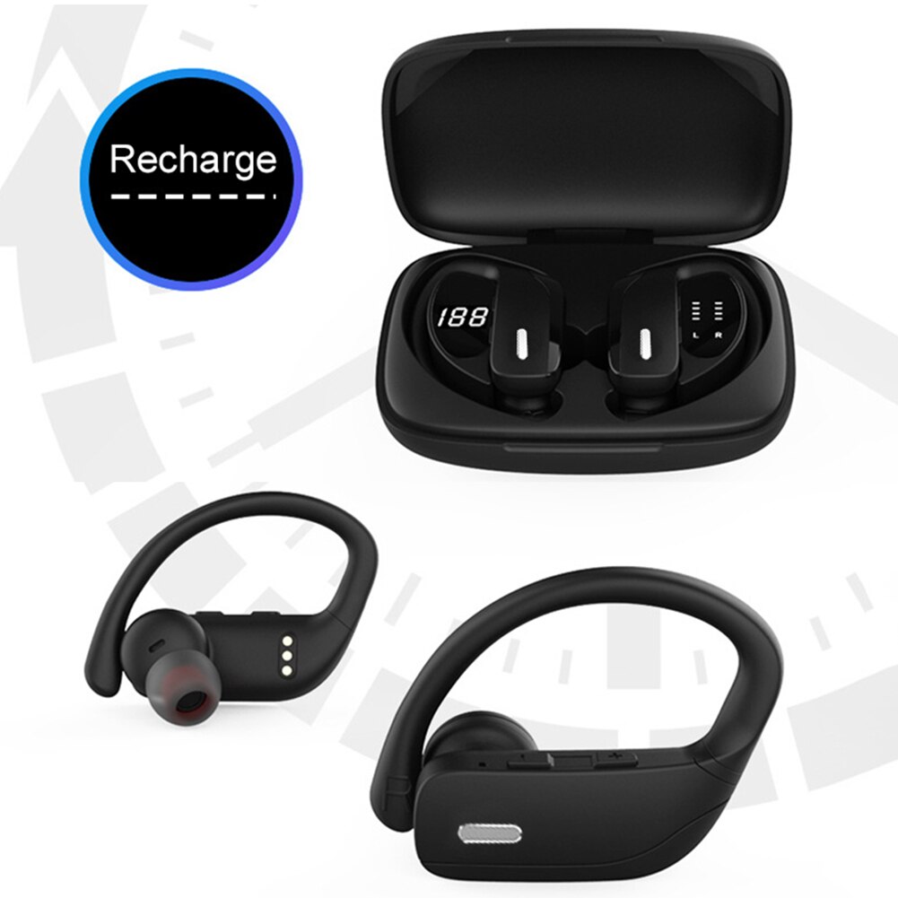 Auriculares T17 TWS inalámbricos por Bluetooth V5, cascos internos con pantalla LED, HiFi, HD, para llamadas y música