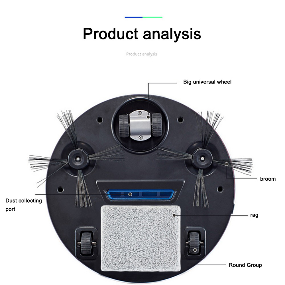 Automatic Robot Vacuum Cleaner Sweep Wet Mop Sweeping Dust Sterilize Smart Planned Remote Control Charging Type Sweep Machine