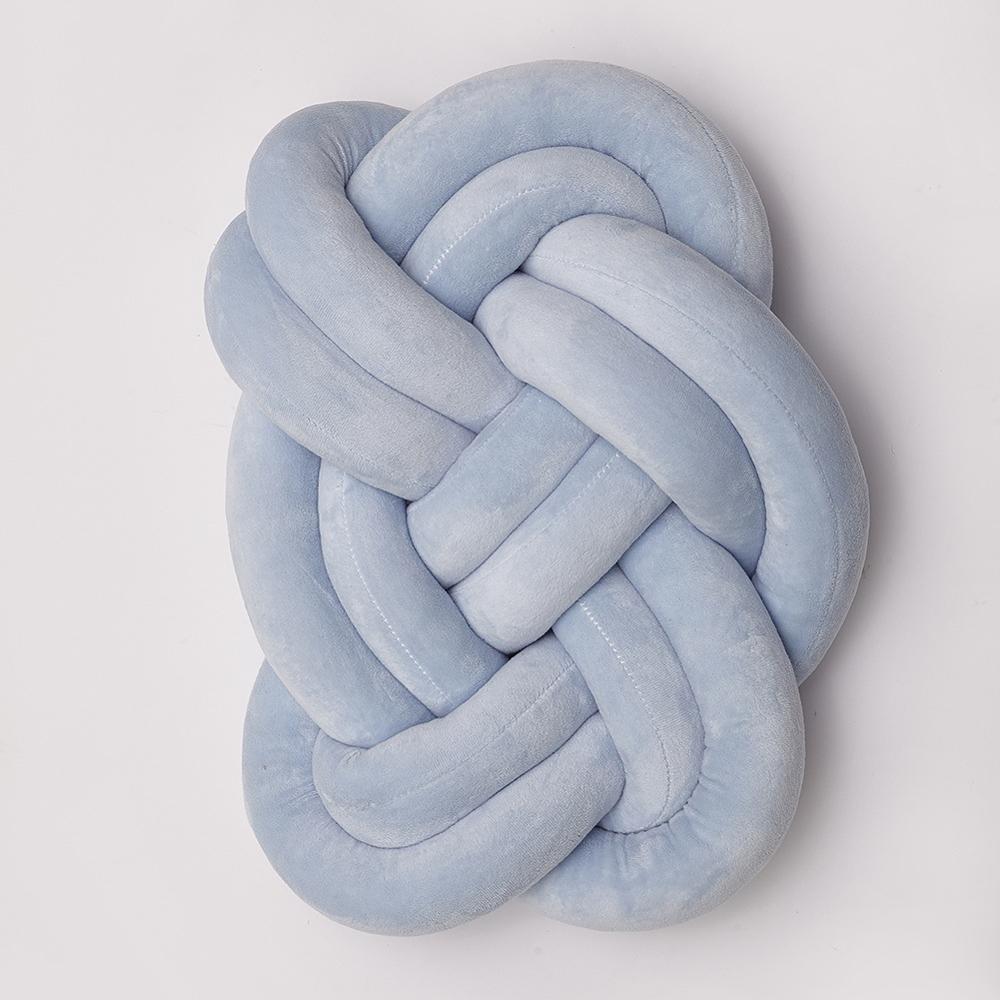Baby Bett Stoßstange Knoten Geflecht Kissen Weiche Zimmer Dekoration INSstyle Kissen Krippe Stoßfänger Kleinkind Protetor Baby Bett Einstellung Fotografie: Blau