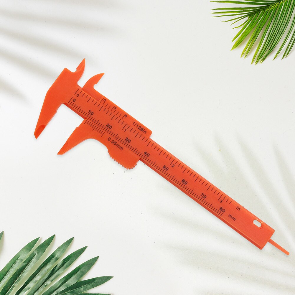 Calibrador Vernier de 0 a 80mm herramienta de medición de joyería, regla micrométrica de doble escala de plástico, calibre de Mini milímetros/pulgadas