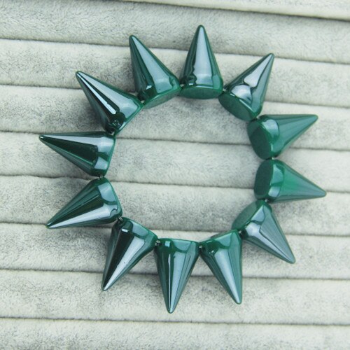 FishSheep Acryl Spike Armbanden Bnagles Rock Punk Plastic Elastische Klinknagels Studs Armbanden &amp; Bangles Voor Vrouwen Polsband Bijoux: Green Color