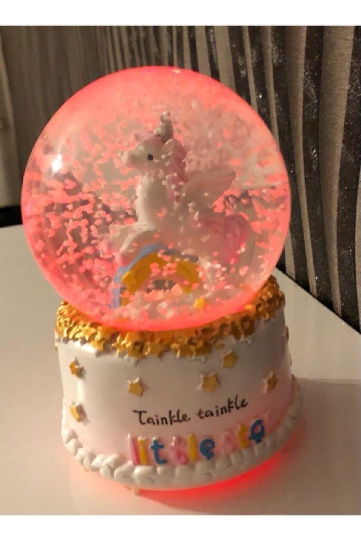 Medium Size Unicorn theme Snow Globe With Music And Lights