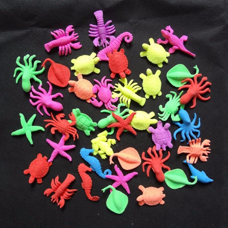 5PCS Novelty water grow up ocean animal rose flower fish for child educational toys kids immagination toys