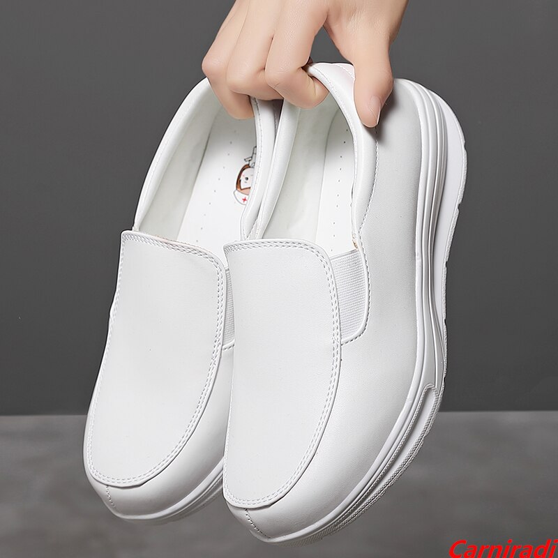 Chaussures à coussin d'air en cuir pour femmes, baskets confortables et imperméables à semelles antidérapantes pour la marche