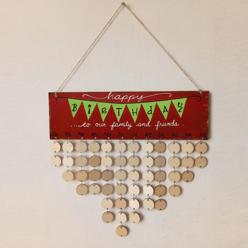 bricolage familles amis tenture murale calendriers décor anniversaire imprimé en bois calendrier maison suspendus décor bois calendrier: K