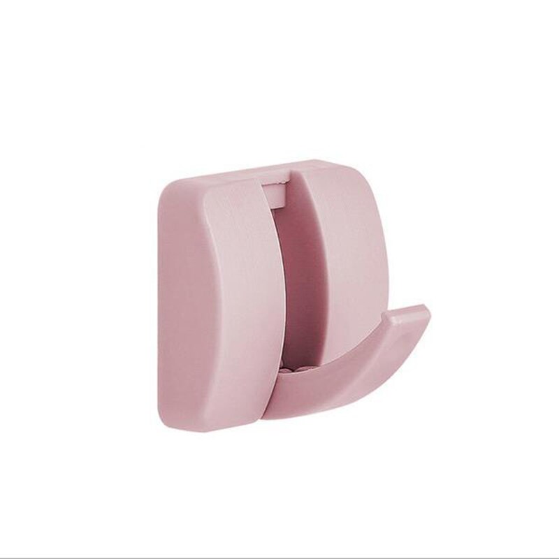 candy color hidden hook, strong non mark adhesive hook, no hole, load-bearing and nail free hook on domestic wall: Pink