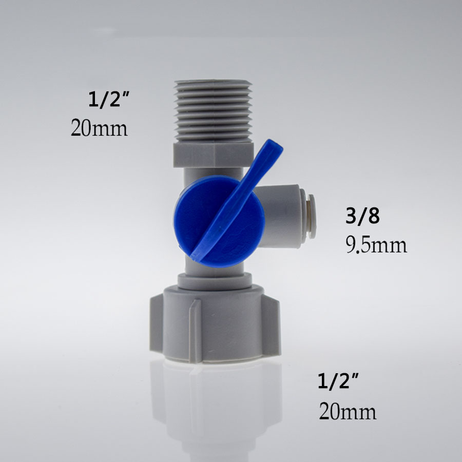 1/4'' 1/2'' Male 1/4 3/8 Tube Water Adapter RO Feed Ball Valve Faucet Water Filter Reverse Osmosis System for Water Purifier Tap: WHITE