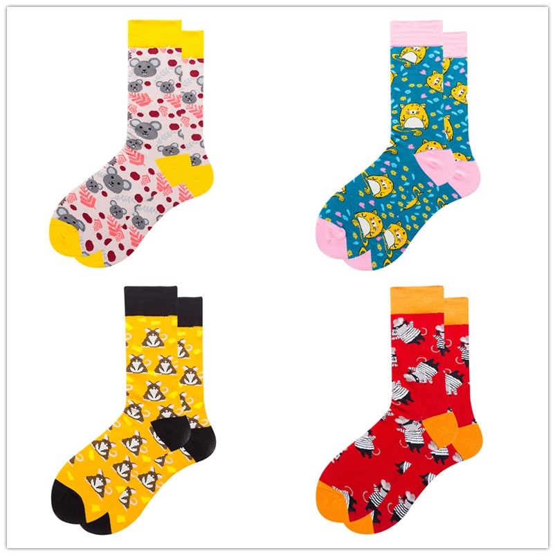 Adult Cotton Funny Socks Little Mice Mouse Rat Rats Cartoon Chinchilla Chinchillas Hamster Hamsters Guinea Pig Pigs Pet Pets Sox
