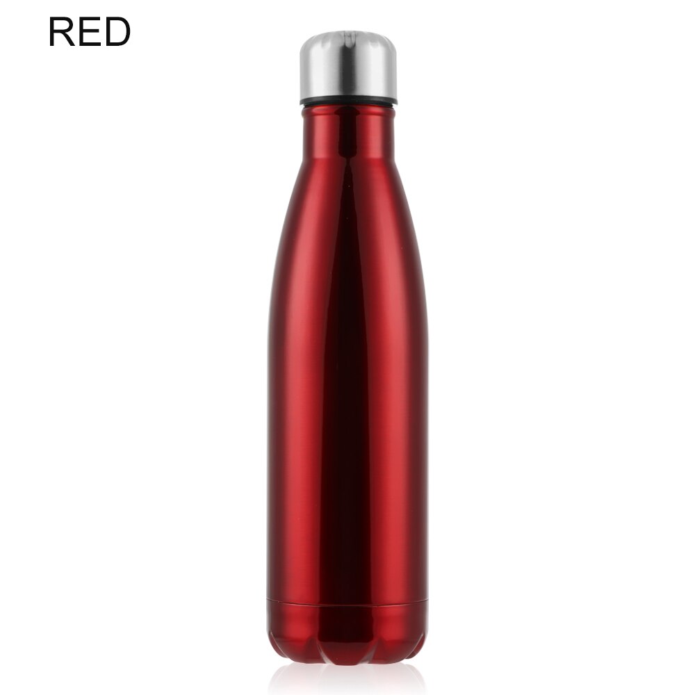 500ml rustfrit stål vandflaske bærbar bpa drikkeflaske gym sport cykling drinkware børneskole: Rød