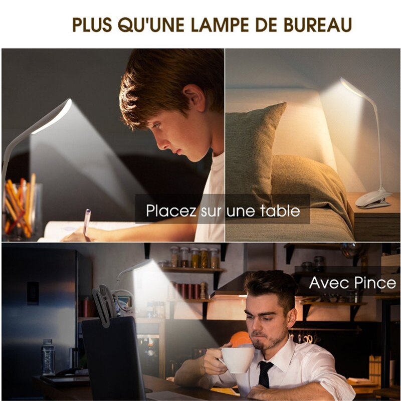 Lampe à poser,Lampe LED tactile à intensité réglable avec chargeur USB