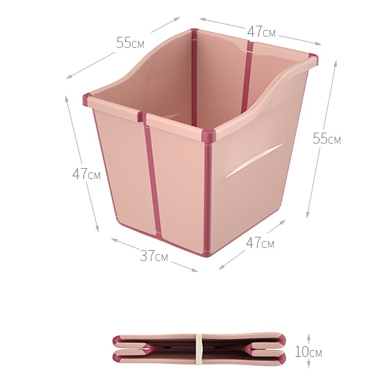 Folding Bathtub Swimming Pool Freestanding Bathtub Bath Bucket Portable Toddler Kids Infant Safety Shower Slide Protection