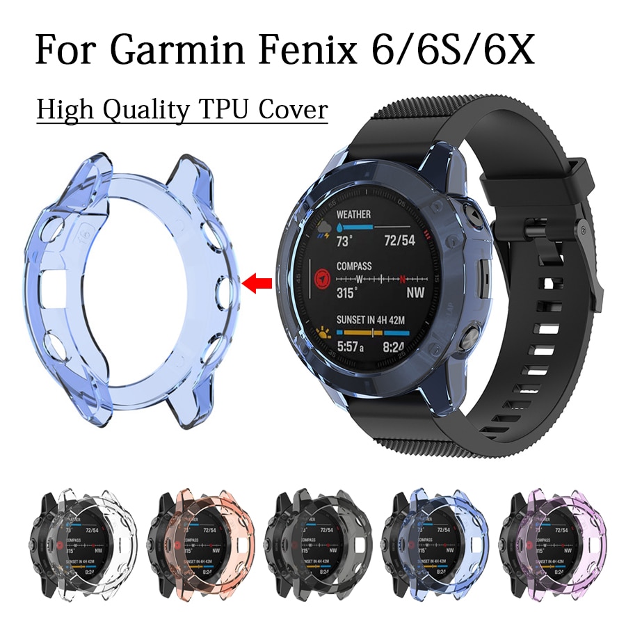 Protection Frame Shell For Garmin Fenix 6 6S 6X Case Replacement TPU Cover for Fenix 6 6s 6x pro smart watch accessories Shell