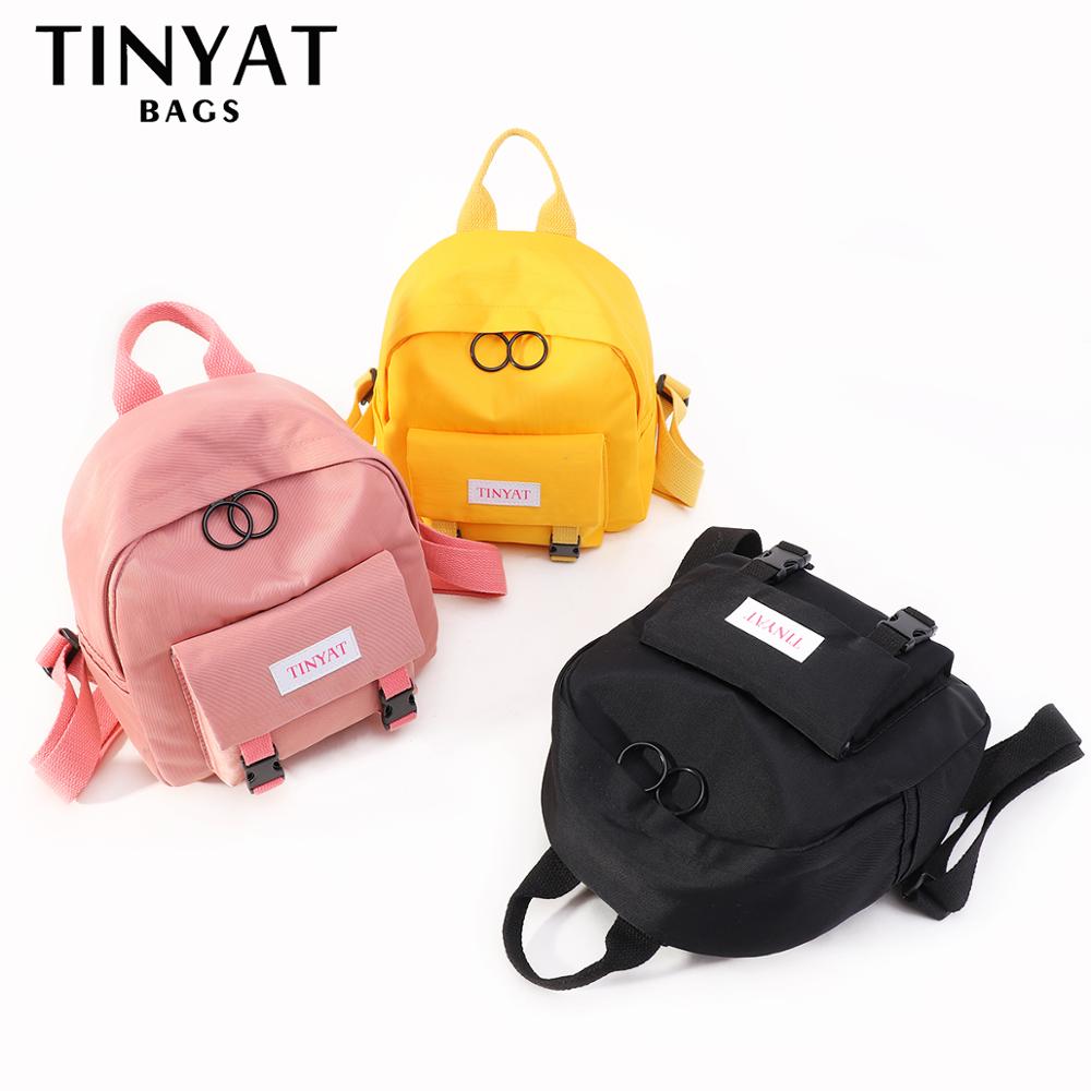 TINYAT Women Mini Backpack Korean Cute Girl Bagpack Daypack Canvas Shoulder Bag For Teenage Girls Female Ladies School Backpack