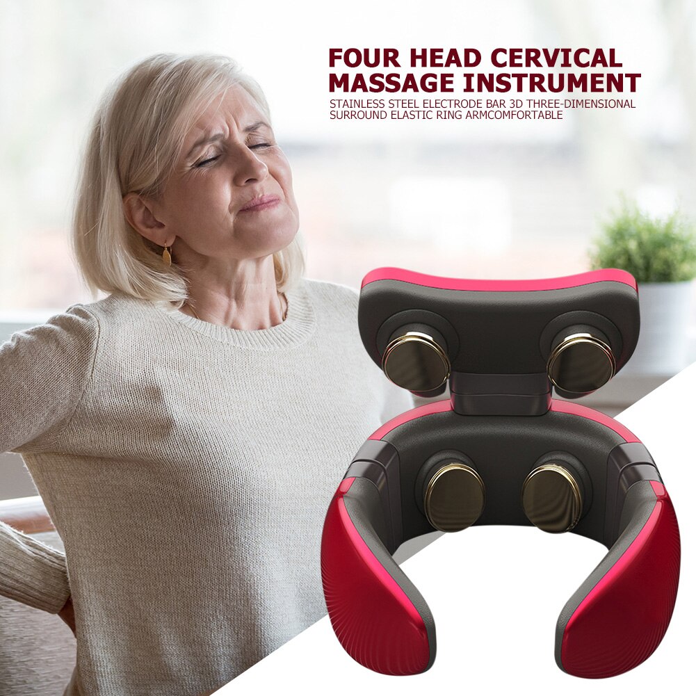 Usb Opladen 4D Magnetische Therapie Elektrische Nek Massager Cervicale Stimulator Pijnbestrijding Tool Gezondheidszorg Massage Machine
