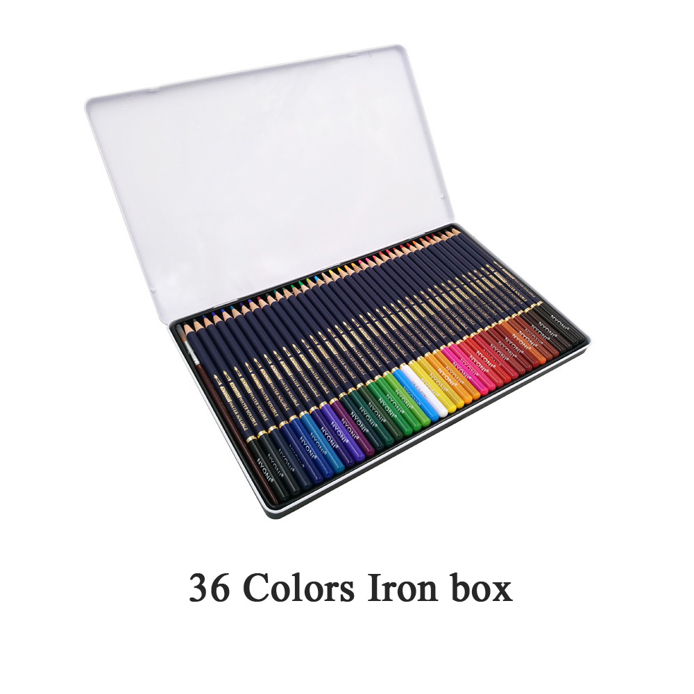NYONI 36/48/72Colors Watercolor Pencils Set Drawing Pencils Crayons Lapices De Colores Colored Pencils Art Sketch Colour Pencil: 36 color